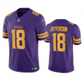 Wholesale Cheap Men's Minnesota Vikings #18 Justin Jefferson Purple 2023 F.U.S.E. Color Rush Stitched Jersey