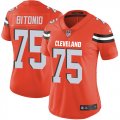 Wholesale Cheap Nike Browns #75 Joel Bitonio Orange Alternate Women's Stitched NFL Vapor Untouchable Limited Jersey