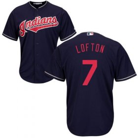 Wholesale Cheap Indians #7 Kenny Lofton Navy Blue New Cool Base Stitched MLB Jersey