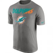 Wholesale Cheap Men's Miami Dolphins Nike Heather Gray Legend Staff Practice Performance T-Shirt