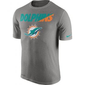 Wholesale Cheap Men\'s Miami Dolphins Nike Heather Gray Legend Staff Practice Performance T-Shirt