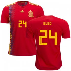 Wholesale Cheap Spain #24 Suso Home Soccer Country Jersey