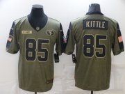 Wholesale Cheap Men's San Francisco 49ers #85 George Kittle Nike Olive 2021 Salute To Service Limited Player Jersey
