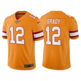 Wholesale Cheap Men\'s Tampa Bay Buccaneers #12 Tom Brady Orange Vapor Untouchable Limited Stitched Jersey
