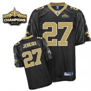 Wholesale Cheap Saints #27 Malcolm Jenkins Black Super Bowl XLIV 44 Champions Stitched NFL Jersey