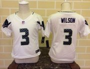 Wholesale Cheap Toddler Nike Seahawks #3 Russell Wilson White Stitched NFL Elite Jersey