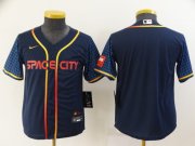 Wholesale Cheap Youth Houston Astros Blank 2022 Navy Blue City Connect Cool Base Stitched Jersey