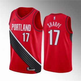 Wholesale Cheap Men\'s Portland Trail Blazers #17 Shaedon Sharpe Red Statement Edition Stitched Basketball Jersey