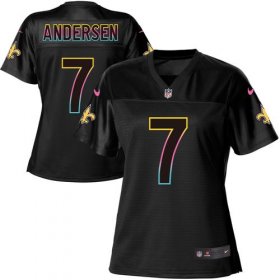 Wholesale Cheap Nike Saints #7 Morten Andersen Black Women\'s NFL Fashion Game Jersey
