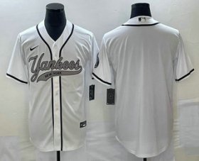 Cheap Men\'s New York Yankees Blank White Cool Base Stitched Baseball Jerseys