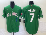 Wholesale Cheap Men's Mexico Baseball #7 Julio Urias Number Green 2023 World Baseball Classic Stitched Jersey