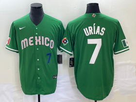 Wholesale Cheap Men\'s Mexico Baseball #7 Julio Urias Number Green 2023 World Baseball Classic Stitched Jersey