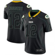 Wholesale Cheap Nike Packers #12 Aaron Rodgers Lights Out Black Men's Stitched NFL Limited Rush Jersey