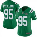 Wholesale Cheap Nike Jets #95 Quinnen Williams Green Women's Stitched NFL Limited Rush Jersey