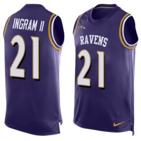 Wholesale Cheap Nike Ravens #21 Mark Ingram II Purple Team Color Men\'s Stitched NFL Limited Tank Top Jersey