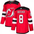 Wholesale Cheap Adidas Devils #8 Will Butcher Red Home Authentic Stitched Youth NHL Jersey
