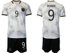 Cheap Men\'s Germany #9 Werner White Home Soccer Jersey Suit