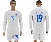 Wholesale Cheap England #19 Sterling Home Long Sleeves Soccer Country Jersey