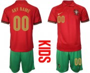 Wholesale Cheap 2021 European Cup Portugal home Youth soccer jerseys