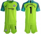 Wholesale Cheap Chelsea #1 Arrizabalaga Shiny Green Goalkeeper Soccer Club Jersey