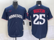 Wholesale Cheap Men's Minnesota Twins #25 Byron Buxton 2023 Navy Blue Cool Base Stitched Jersey