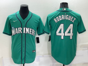 Wholesale Men's Seattle Mariners #44 Julio Rodriguez Ray Green Stitched MLB Cool Base Nike Jersey