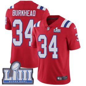 Wholesale Cheap Nike Patriots #34 Rex Burkhead Red Alternate Super Bowl LIII Bound Men\'s Stitched NFL Vapor Untouchable Limited Jersey