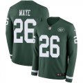 Wholesale Cheap Nike Jets #26 Marcus Maye Green Team Color Men's Stitched NFL Limited Therma Long Sleeve Jersey