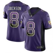 Wholesale Cheap Nike Ravens #8 Lamar Jackson Purple Team Color Men's Stitched NFL Limited Rush Drift Fashion Jersey