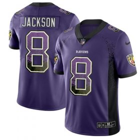 Wholesale Cheap Nike Ravens #8 Lamar Jackson Purple Team Color Men\'s Stitched NFL Limited Rush Drift Fashion Jersey