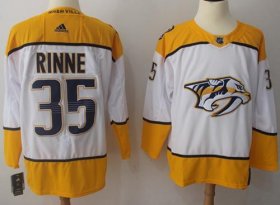 Wholesale Cheap Adidas Predators #35 Pekka Rinne White Road Authentic Stitched NHL Jersey