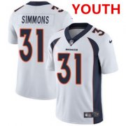 Wholesale Cheap Nike Broncos #31 Justin Simmons White Youth Stitched NFL Vapor Untouchable Limited Jersey