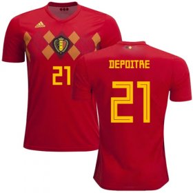 Wholesale Cheap Belgium #21 Depoitre Red Soccer Country Jersey