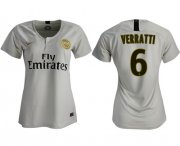 Wholesale Cheap Women's Paris Saint-Germain #6 Verratti Away Soccer Club Jersey