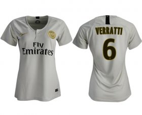 Wholesale Cheap Women\'s Paris Saint-Germain #6 Verratti Away Soccer Club Jersey