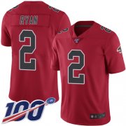 Wholesale Cheap Nike Falcons #2 Matt Ryan Red Youth Stitched NFL Limited Rush 100th Season Jersey