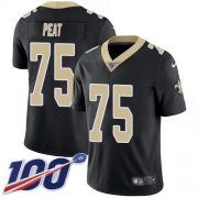Wholesale Cheap Nike Saints #75 Andrus Peat Black Team Color Youth Stitched NFL 100th Season Vapor Untouchable Limited Jersey