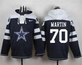 Wholesale Cheap Nike Cowboys #70 Zack Martin Navy Blue Player Pullover NFL Hoodie