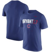 Wholesale Cheap Chicago Cubs #17 Kris Bryant Nike Nickname Name & Number Performance T-Shirt Royal