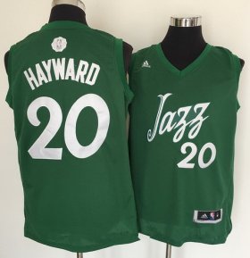 Wholesale Cheap Men\'s Utah Jazz #20 Gordon Hayward adidas Green 2016 Christmas Day Stitched NBA Swingman Jersey