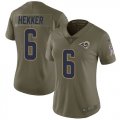 Wholesale Cheap Nike Rams #6 Johnny Hekker Olive Women's Stitched NFL Limited 2017 Salute to Service Jersey