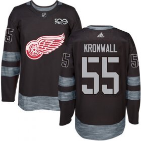 Wholesale Cheap Adidas Red Wings #55 Niklas Kronwall Black 1917-2017 100th Anniversary Stitched NHL Jersey