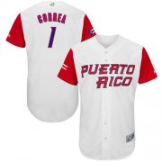 Wholesale Cheap Team Puerto Rico #1 Carlos Correa White 2017 World MLB Classic Authentic Stitched MLB Jersey