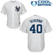 Wholesale Cheap Yankees #40 Luis Severino White Strip New Cool Base Stitched MLB Jersey
