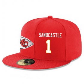 Wholesale Cheap Kansas City Chiefs #1 Leon Sandcastle Snapback Cap NFL Player Red with White Number Stitched Hat
