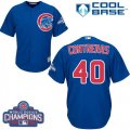 Wholesale Cheap Cubs #40 Willson Contreras Blue Alternate 2016 World Series Champions Stitched Youth MLB Jersey