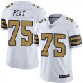 Wholesale Cheap Nike Saints #75 Andrus Peat White Men's Stitched NFL Limited Rush Jersey