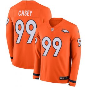 Wholesale Cheap Nike Broncos #99 Jurrell Casey Orange Team Color Men\'s Stitched NFL Limited Therma Long Sleeve Jersey