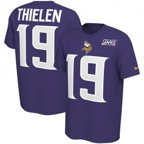 Wholesale Cheap Minnesota Vikings #19 Adam Thielen Nike NFL 100th Season Player Pride Name & Number Performance T-Shirt Purple