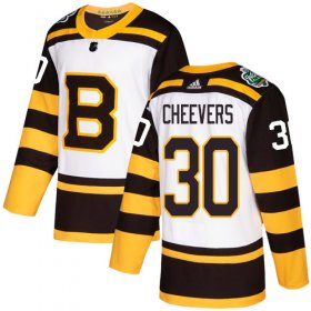 Wholesale Cheap Adidas Bruins #30 Gerry Cheevers White Authentic 2019 Winter Classic Stitched NHL Jersey